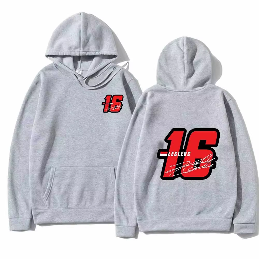 Sweat-shirt à capuche à imprimé décontracté Charles Leclerc 16 pour la mode printemps-automne, 19 ve