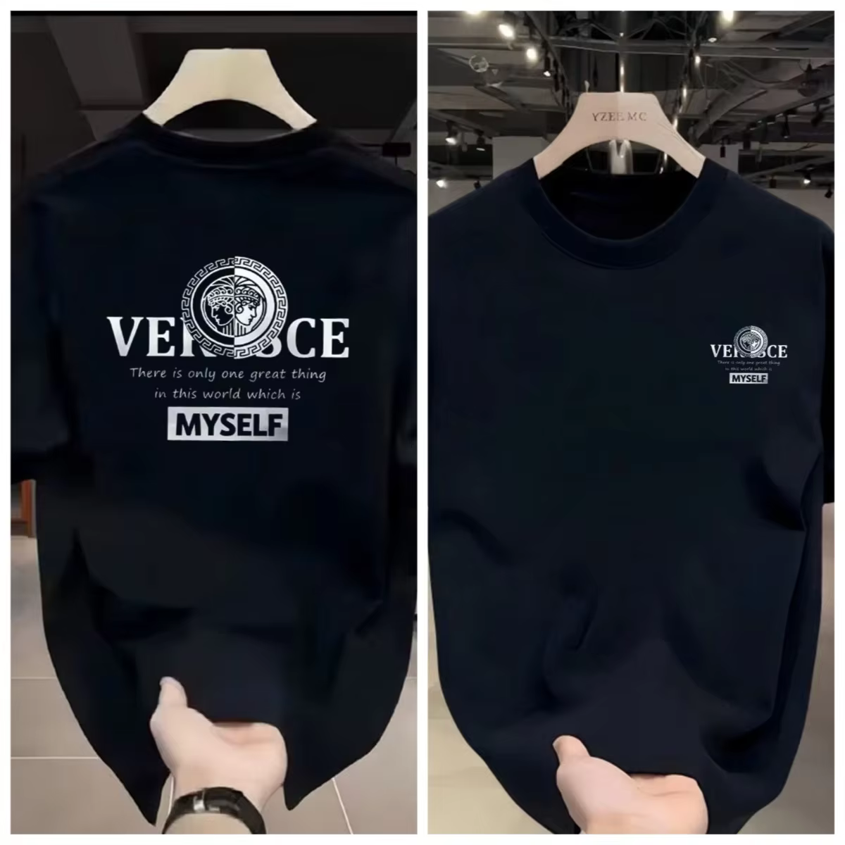 T-shirt imprimé tendance 2026 – Luxe léger haut de gamme en soie et coton pour hommes et femmes – Ch