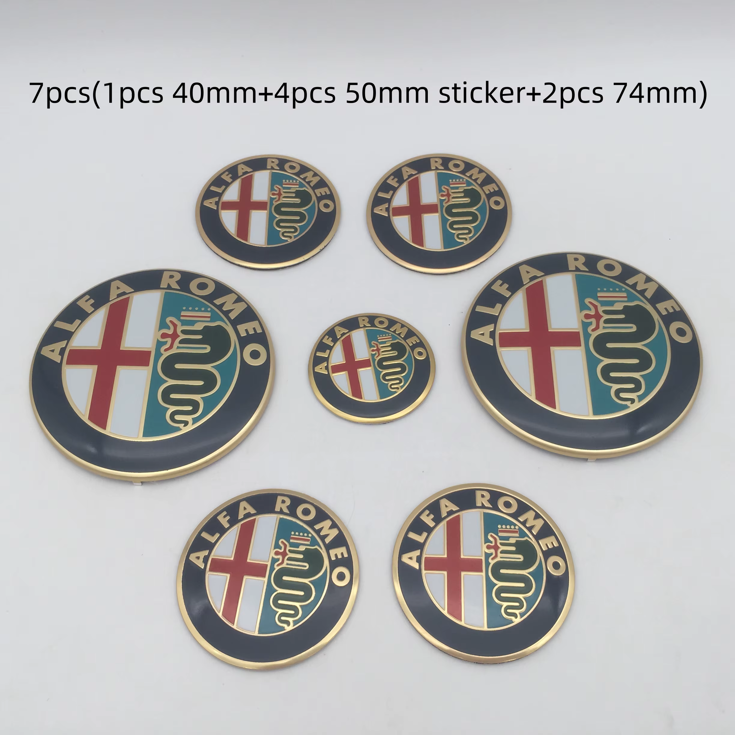 7 pièces pour Alfa Romeo emblème de voiture capuchons de couverture de roue badge de capot avant aut