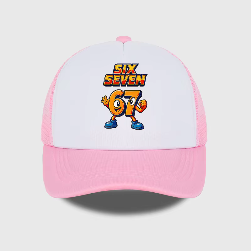 Casquette en maille éponge tendance motif dessin animé 67 Six Seven - Casquette de baseball unisexe 