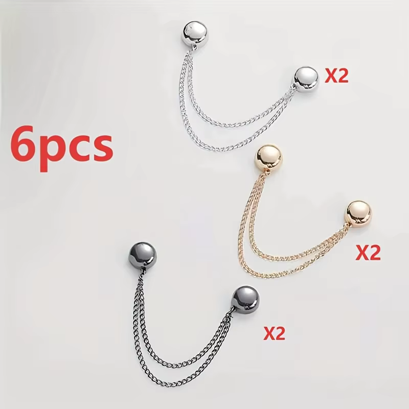 Clips magnétiques pour vêtements pour femmes, 6 pièces, réglables, adaptés aux chemises/manches/robe