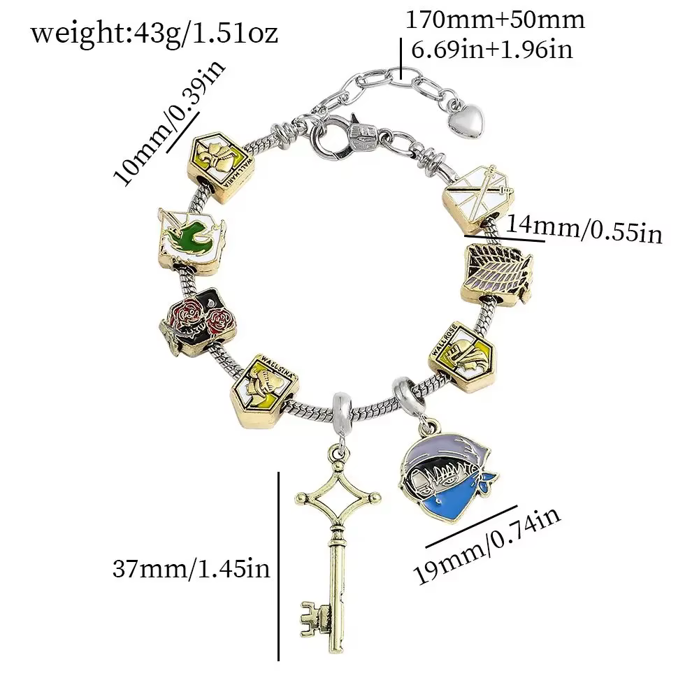 Bracelet DIY Attack on Titan Mikasa Ackerman, accessoires de mode, accessoires de cosplay de dessins