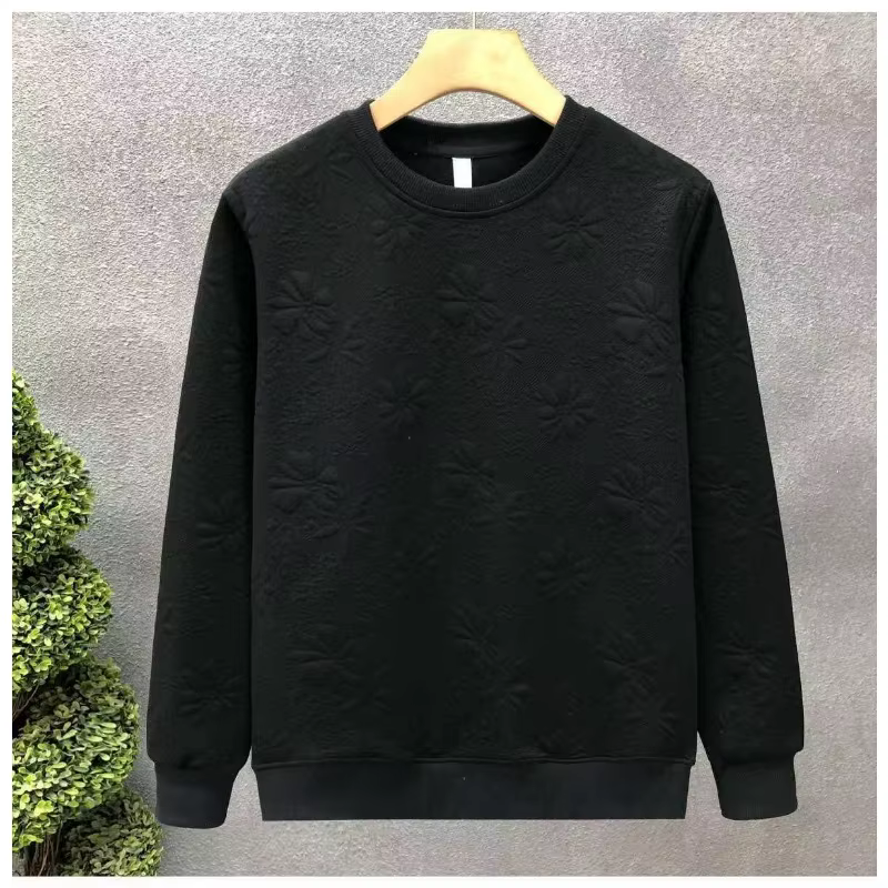 Sweat-shirt Jacquard pour hommes, tendance, automne hiver, col rond, nouvelle marque de mode, chemis