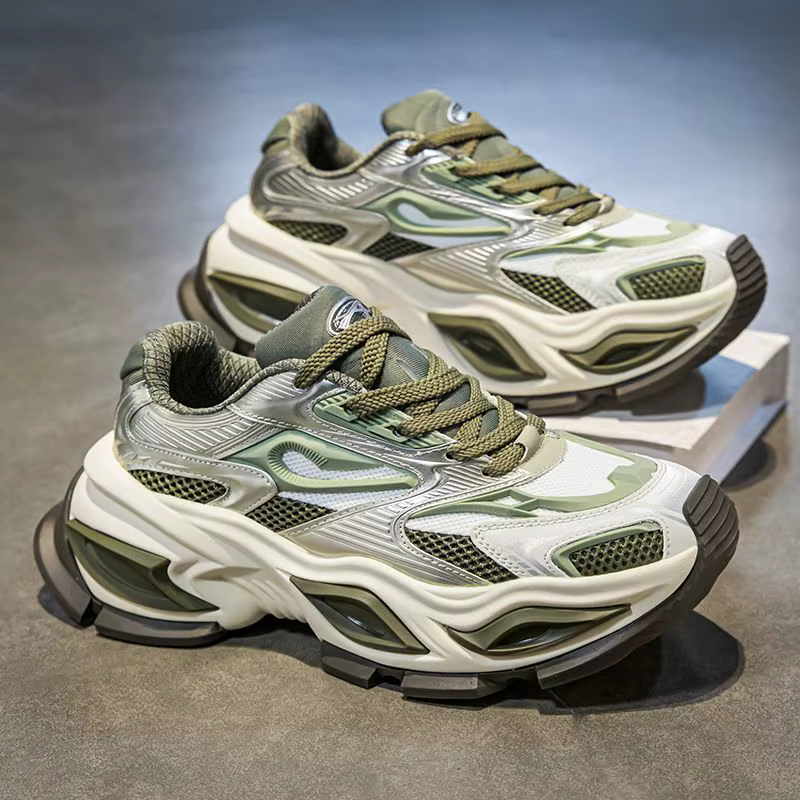 Baskets basses à plateforme épaisse pour hommes, chaussures de sport décontractées, tendance de styl
