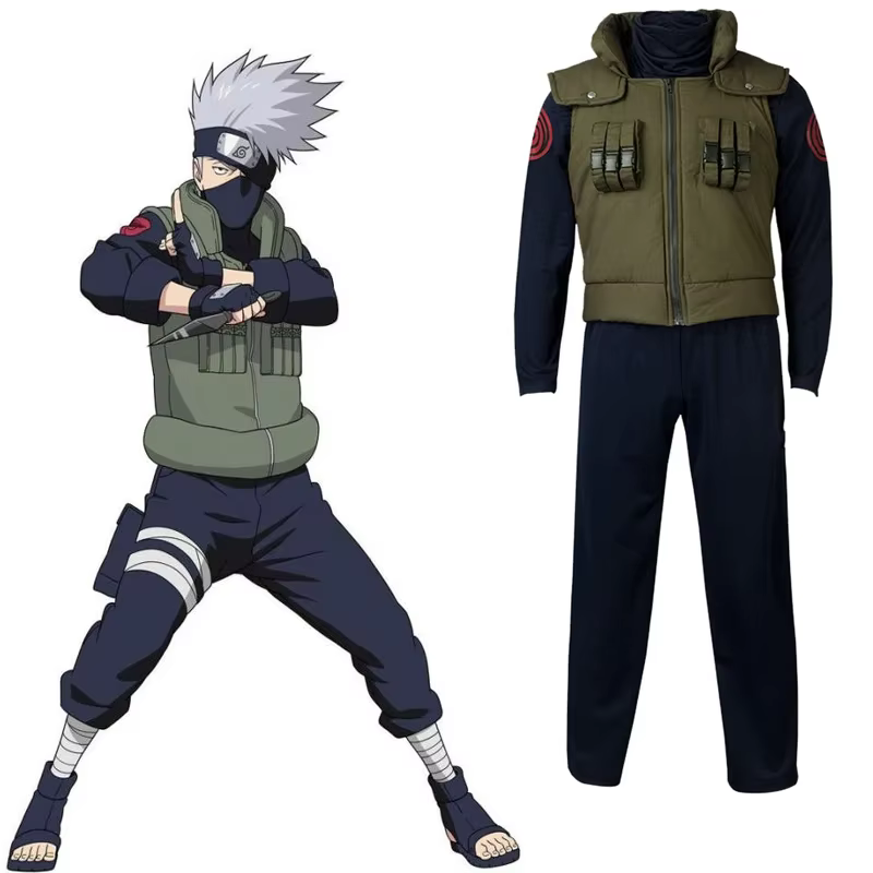 Uniforme de spectacle d'anime, vêtements Ninja, ensemble de costumes d'halloween pour hommes, gilet,