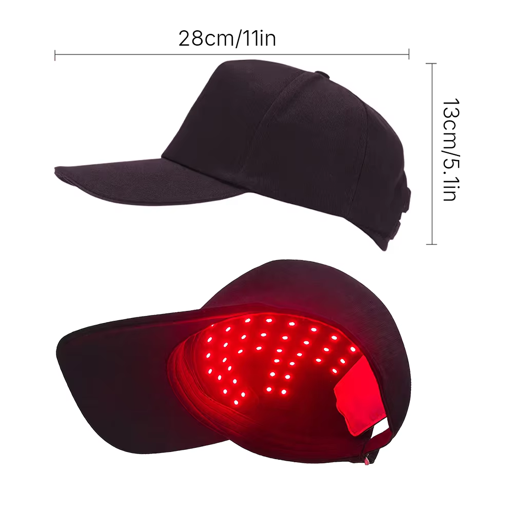 Bonnet de thérapie à la lumière rouge LED, chapeau de croissance des cheveux, casquette de thérapie 