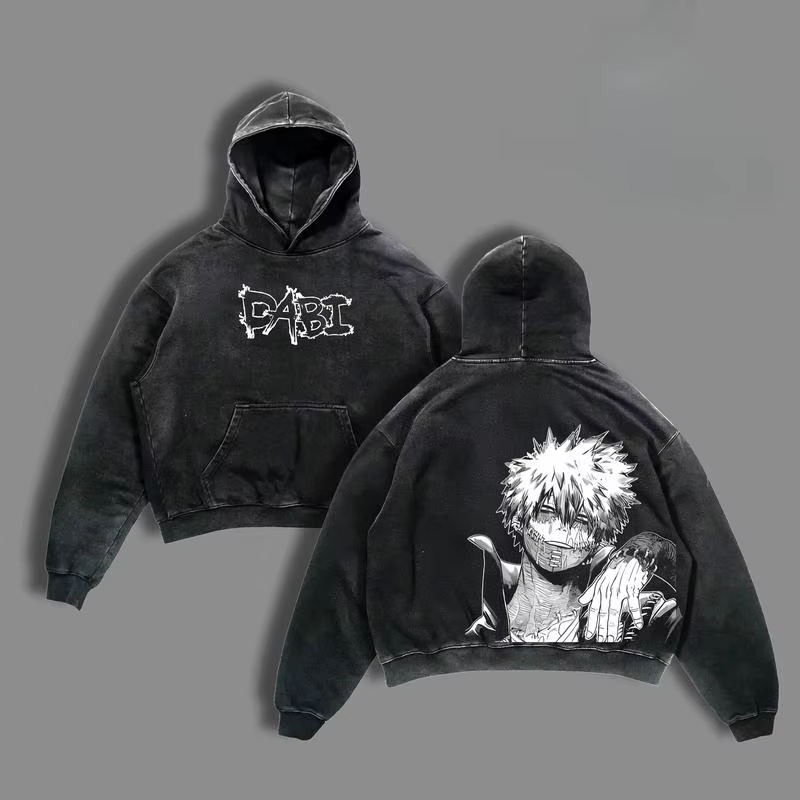 Vêtements graphiques Dabi My Hero Academia Anime Sweat à capuche pour hommes et femmes Vintage Lavé 