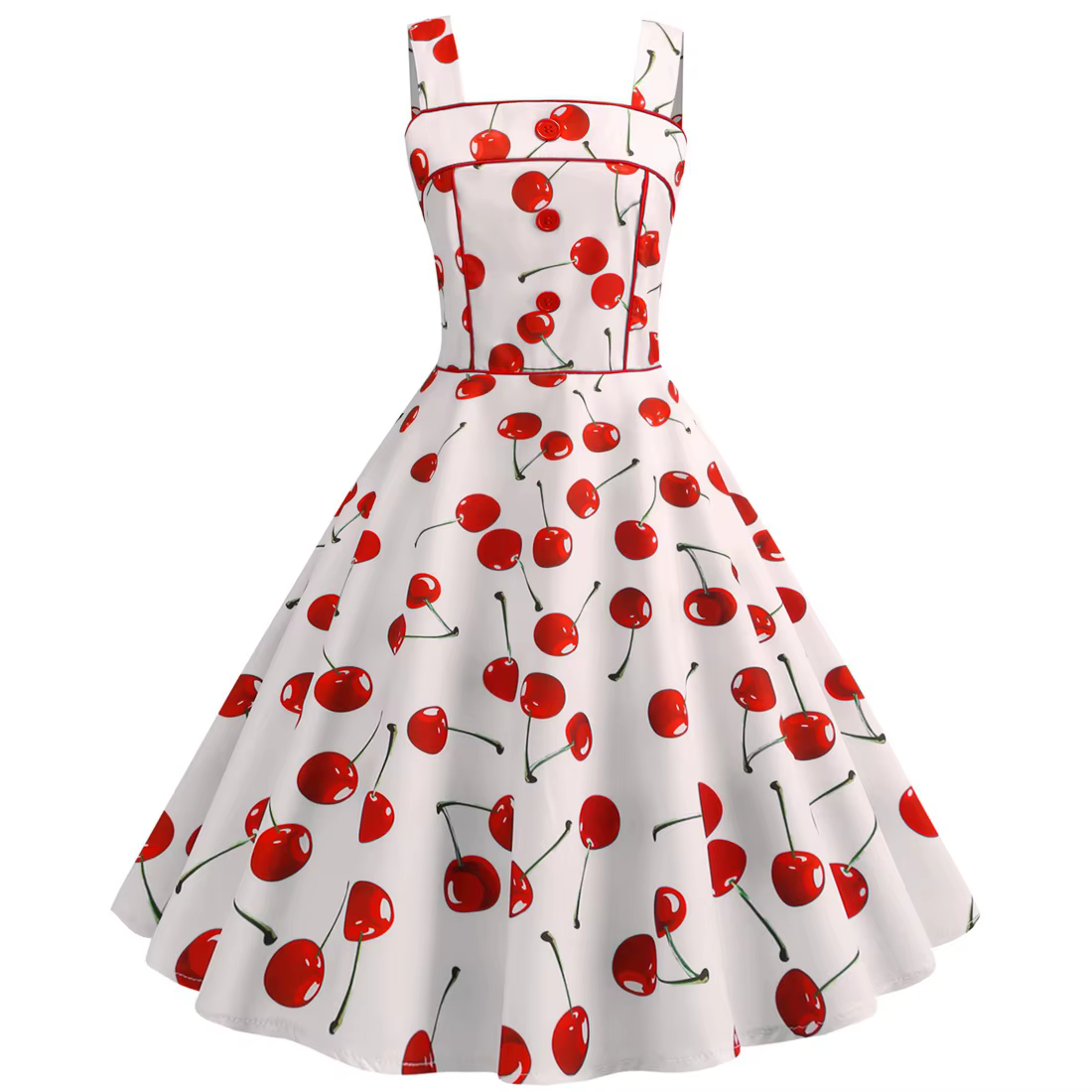 Robe de Cocktail Rockabilly Vintage pour femmes, col en V, sans manches, taille haute, grande Robe t