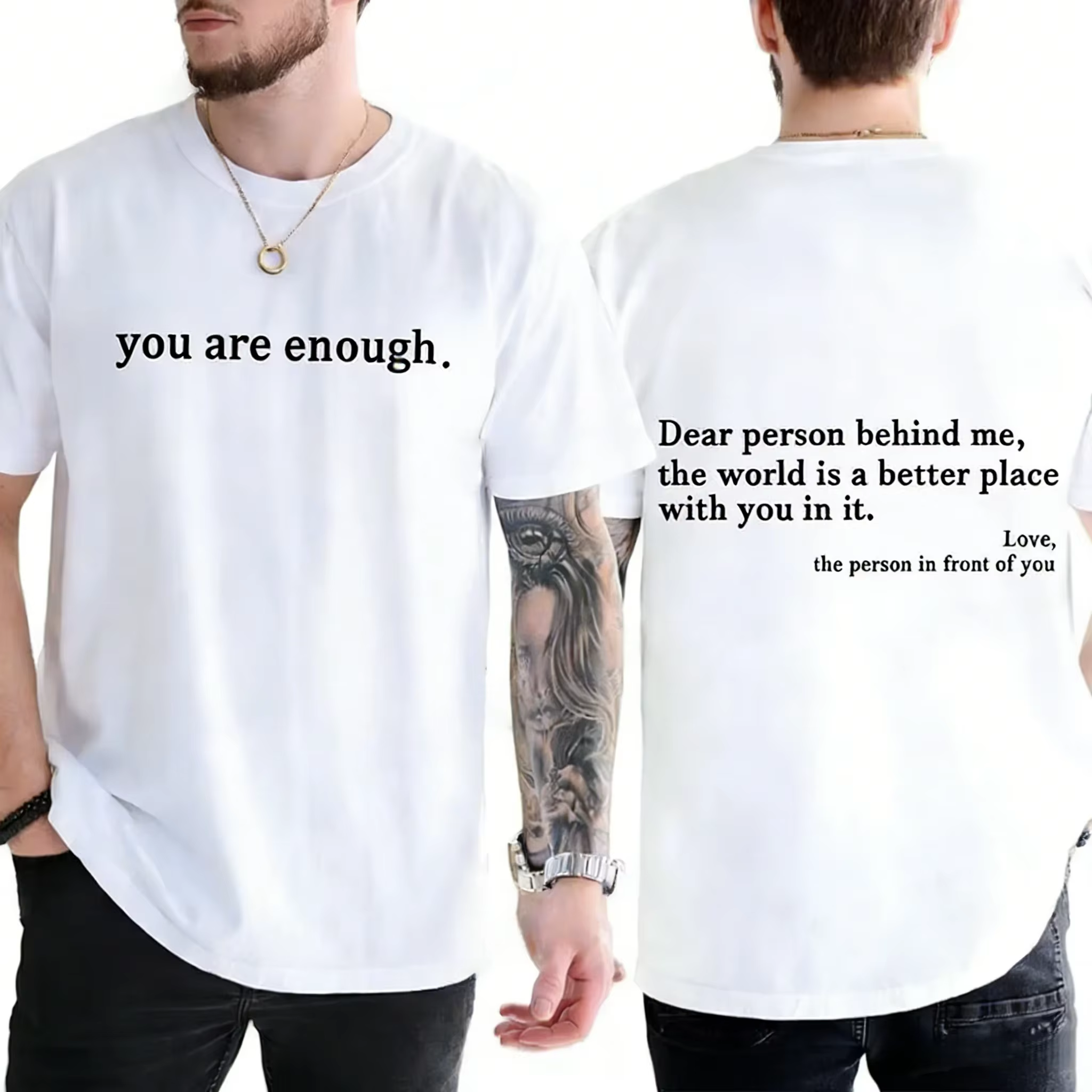 T-shirts d'été pour hommes, sweat-shirt à la mode avec impression « Dear Person Behind Me You Are En