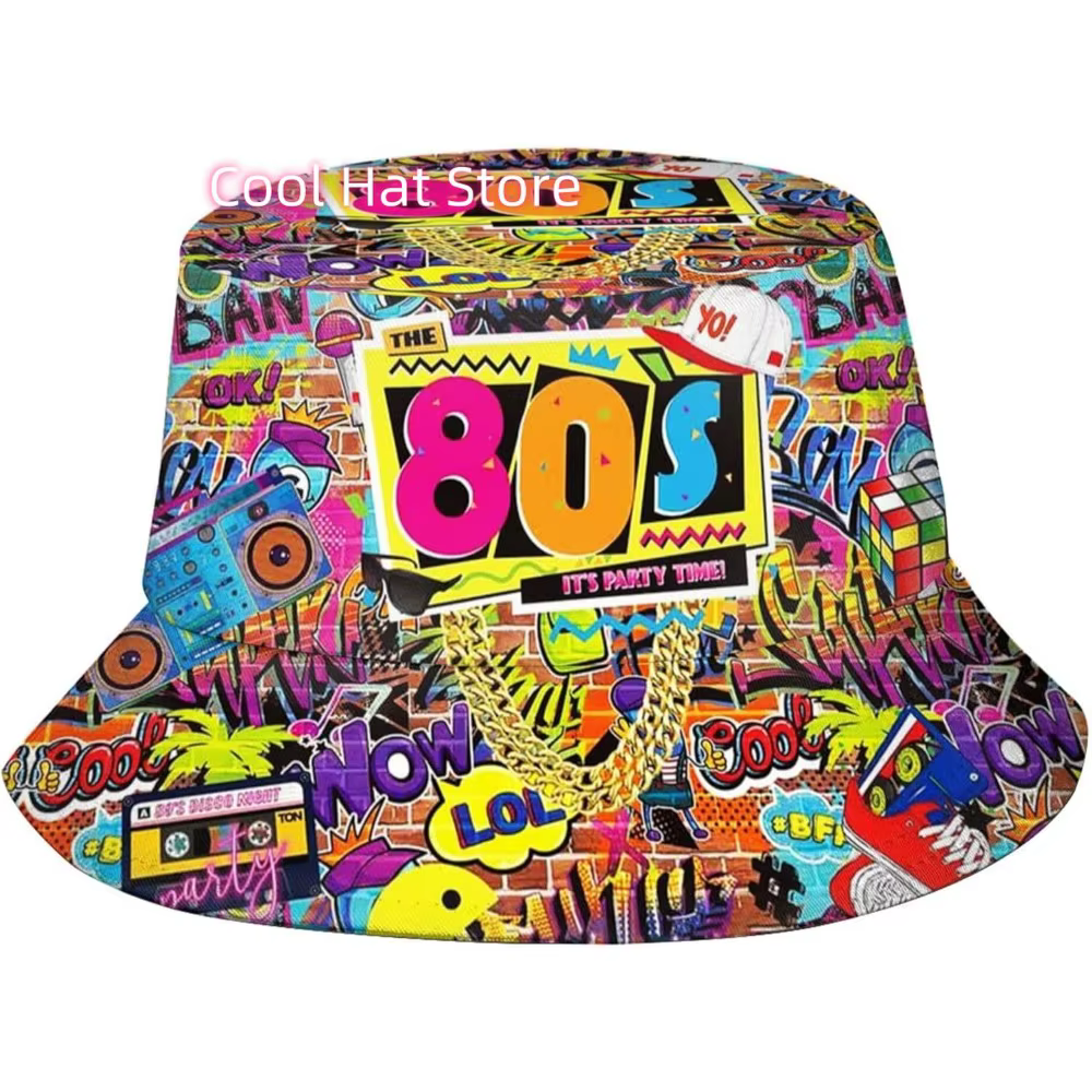 Chapeaux seau rétro des années 80 et 90 pour femmes et hommes, chapeau design de style années 80 et 