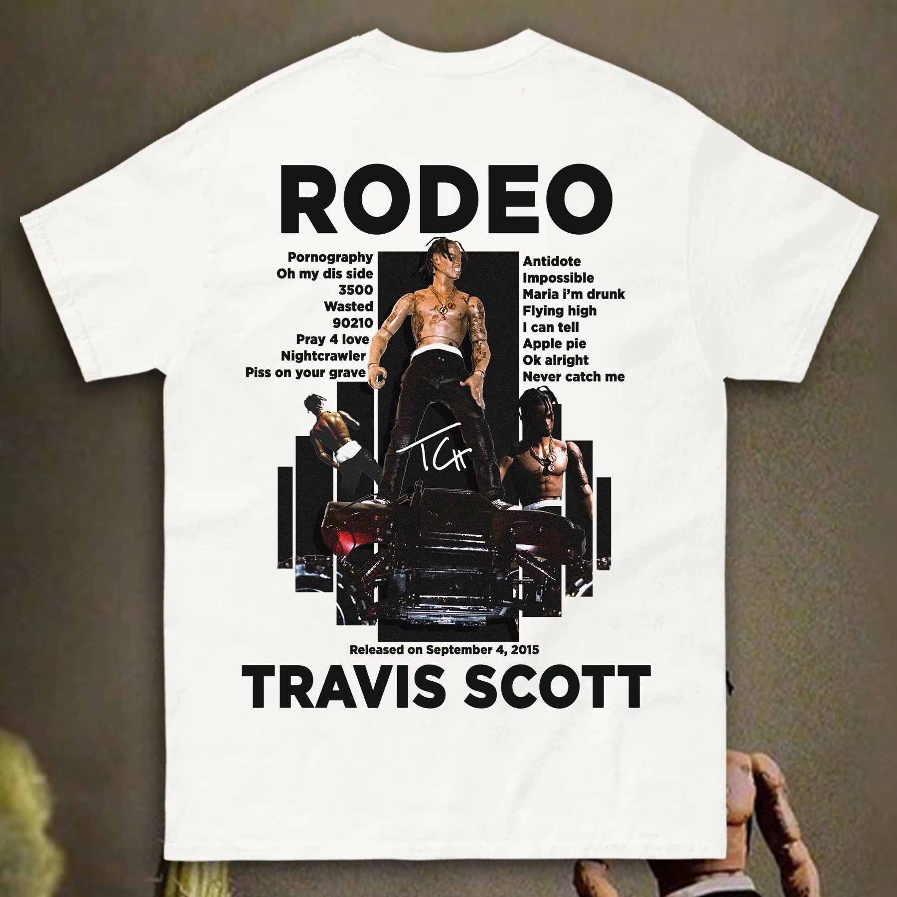 T-shirt du rappeur Travis Scott, imprimé Rodeo, 2026, 100% coton, vêtements unisexes, T-Shirts pour 