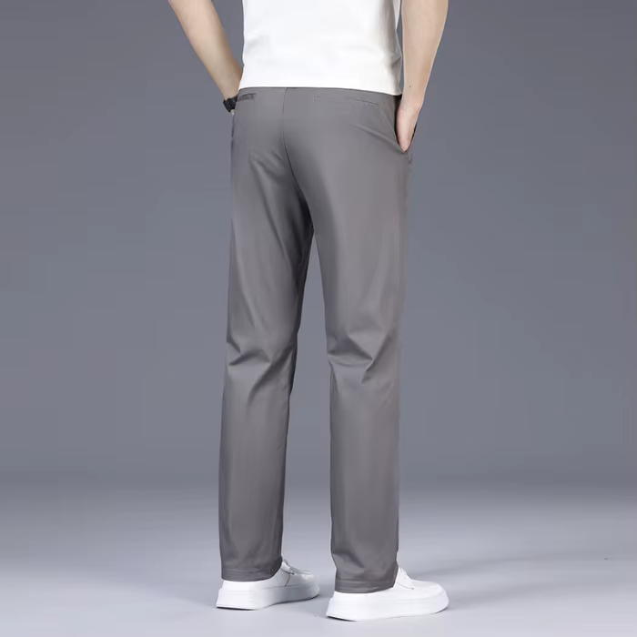 Haute qualité marque vêtements été 98% coton mince pantalons d'affaires hommes classiques kaki trava