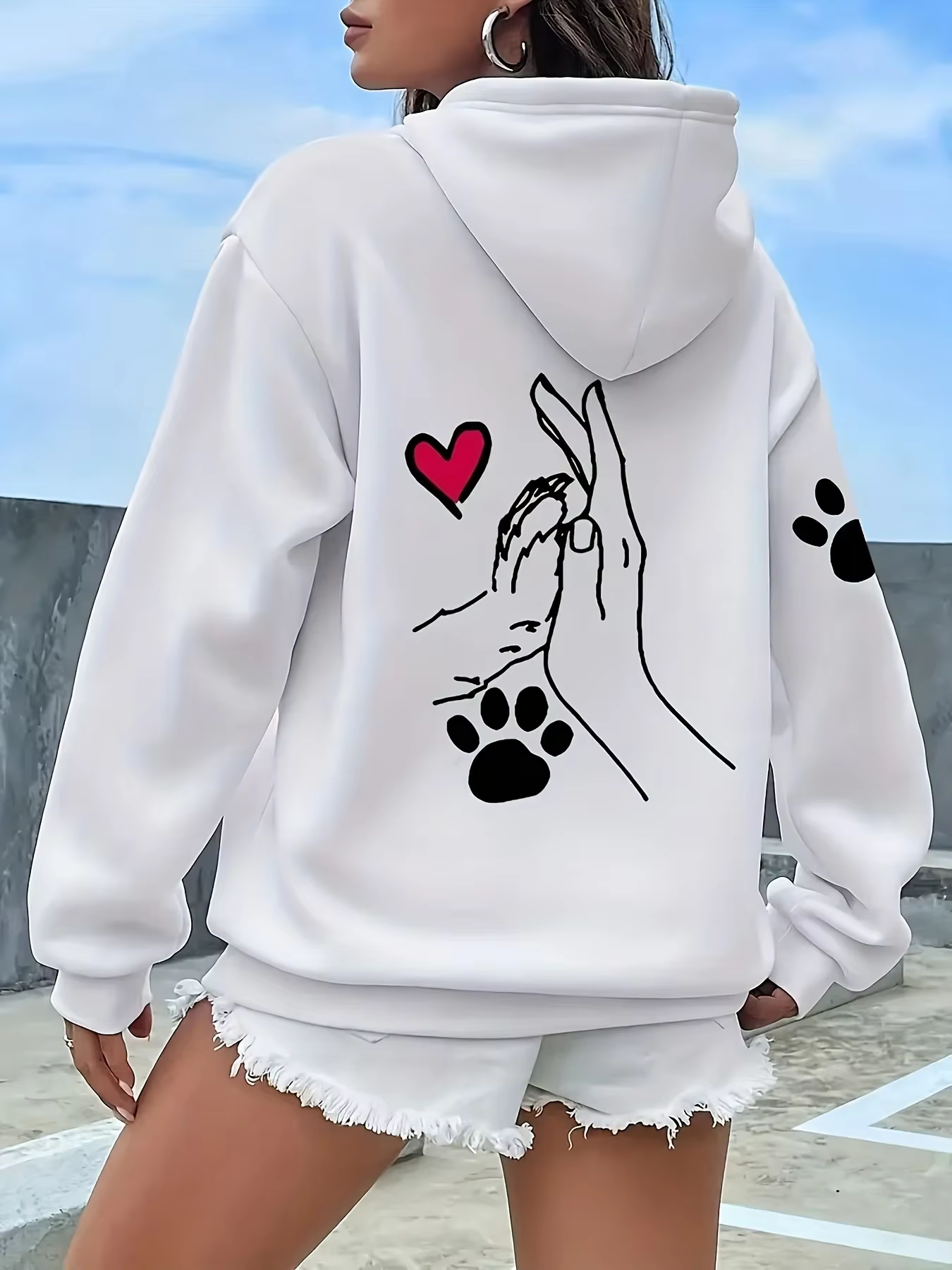 Sweat à capuche de style américain, imprimé simple et amusant, choix idéal pour les saisons d'automn