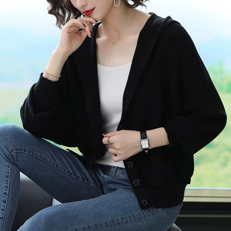 Pull tricoté à simple boutonnage pour femme, Streetwear, pull ample, couleur unie, avec filetage à v