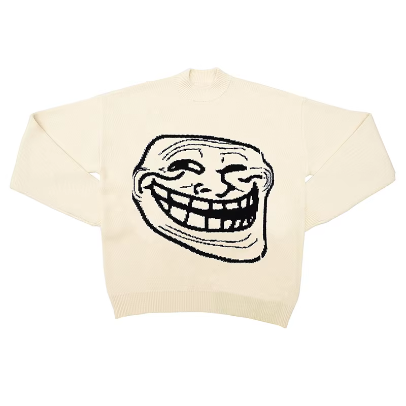 Pull Streetwear Décontracté pour Homme, Peinture Rétro, Anime, Funny Man Facial Spoof, Hip Hop, Espè