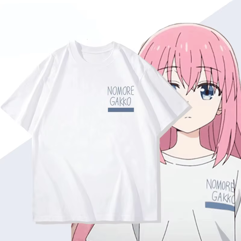 Finies les roches Gakko Bocchi! T-shirt décontracté à manches courtes unisexe en pur coton, dessin a