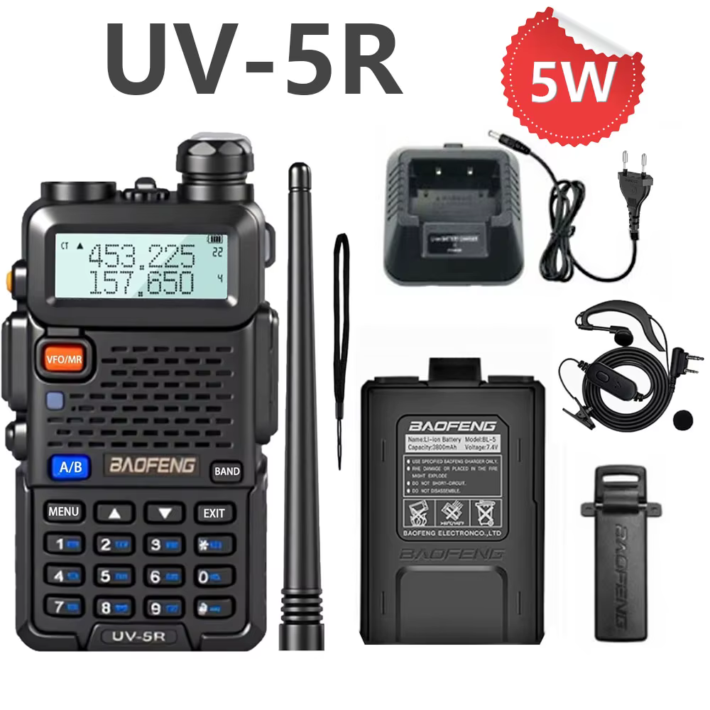 Baofeng 10KM talkie-walkie avec écouteurs UV 5R double bande jambon Radio bidirectionnelle Vhf Uhf F