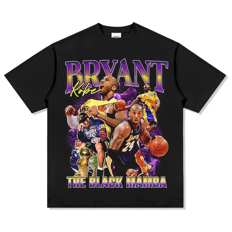 T-shirt Commémoratif Lakers Kobe Bryant Cinq Couronnes Blessure au Doigt 2026 – Maillot Sportif Ampl