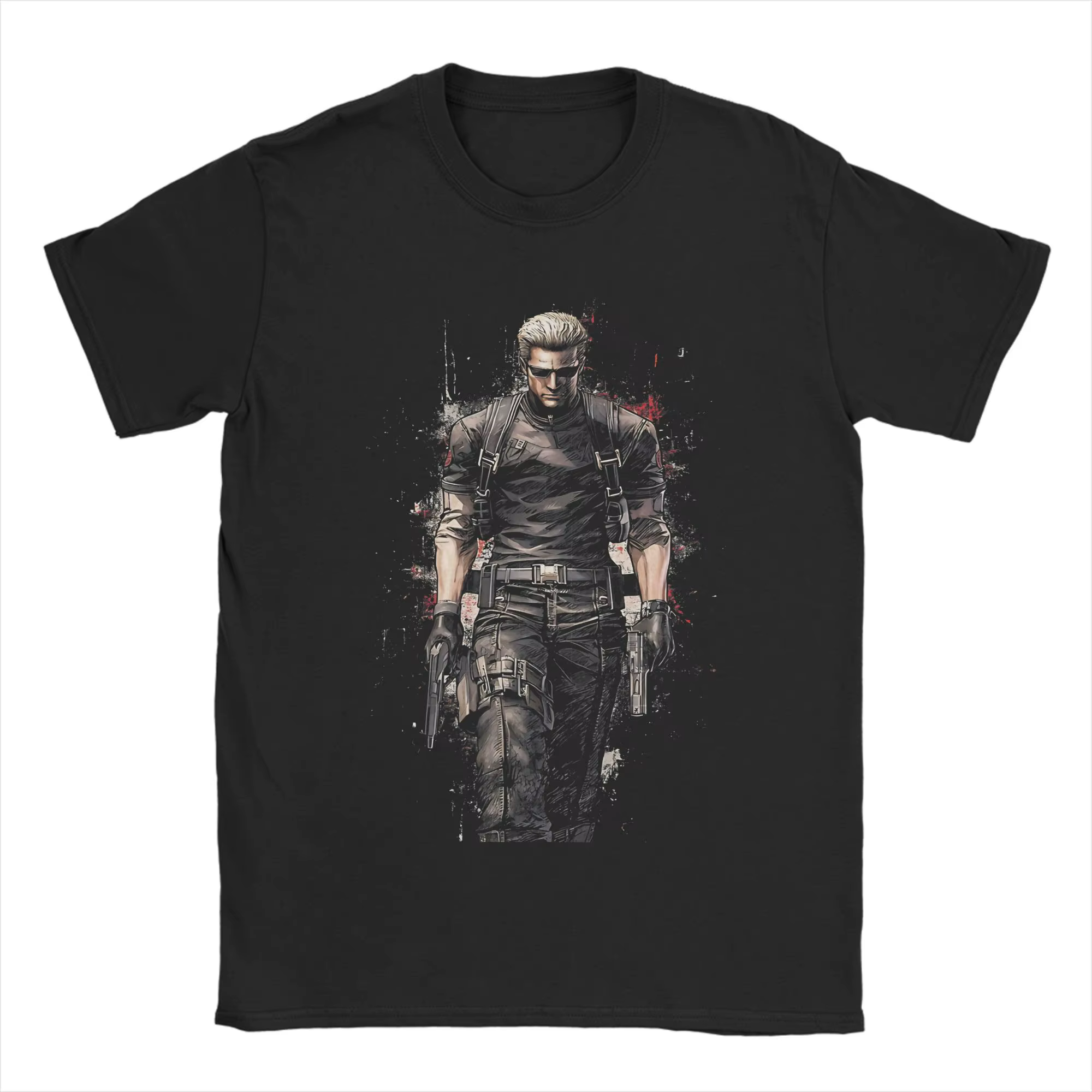 T-shirts imprimés Albert Wesker Art pour hommes, hauts à manches courtes et col rond, t-shirt d'été 