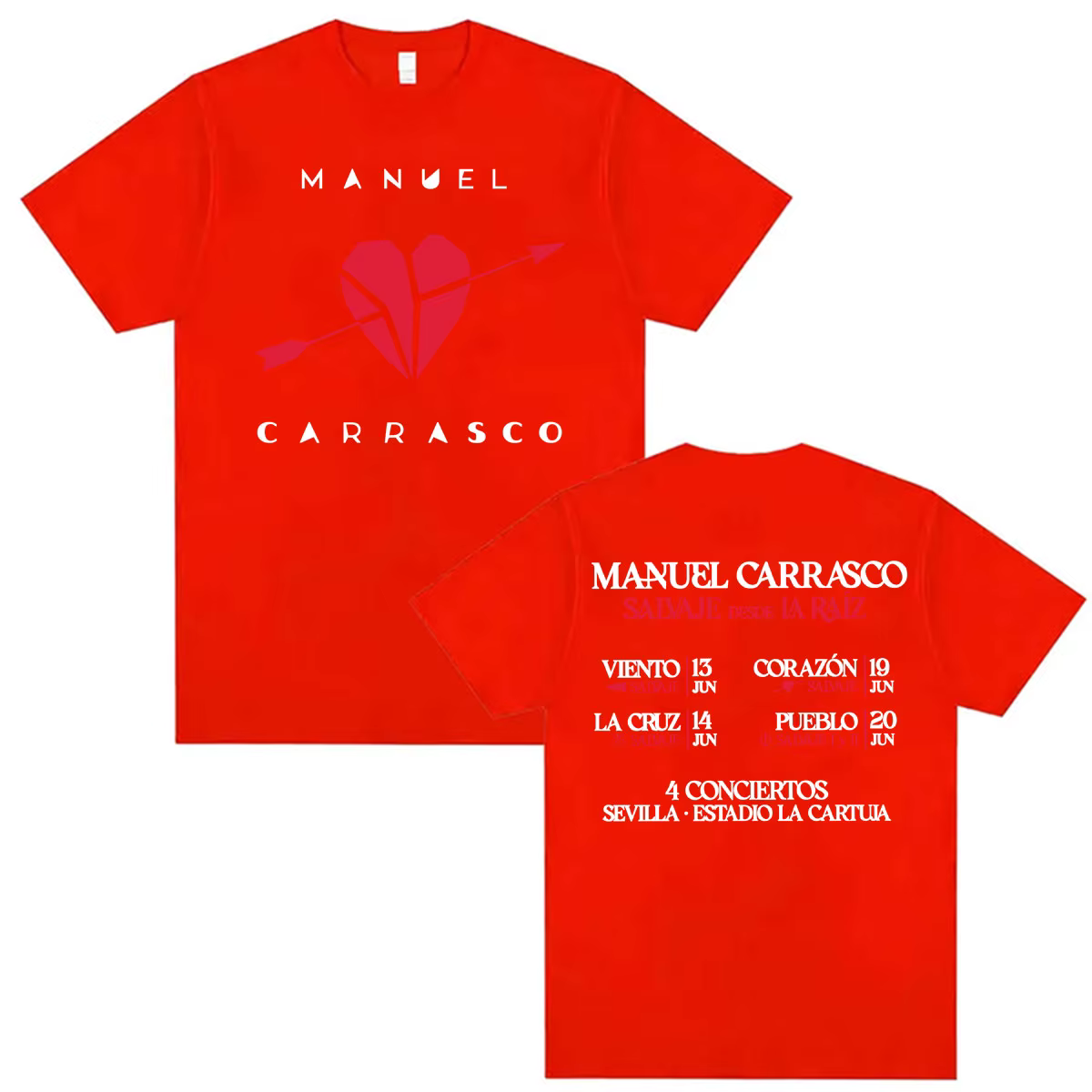 T-shirt Manuel Carrasco Salvaje Desde Ia Raiz Sevilla 2026 pour hommes et femmes, décontracté, en co