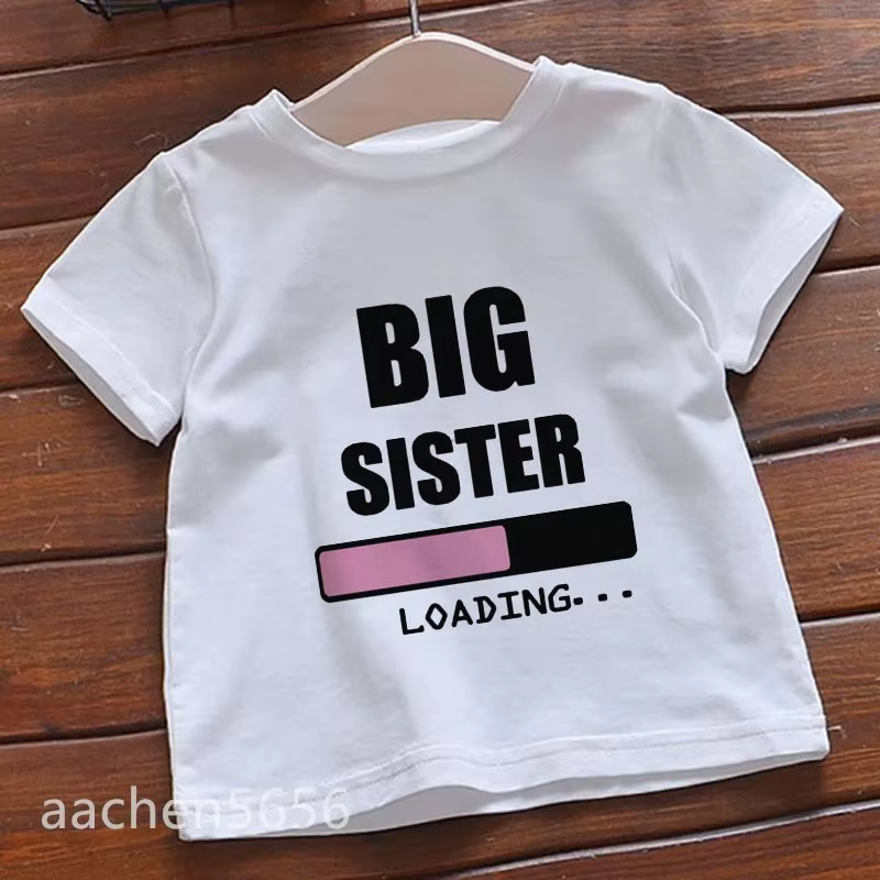 T-shirt imprimé Big Brother Big Ajust pour enfants, T-shirt d'été pour filles et garçons, T-shirt im