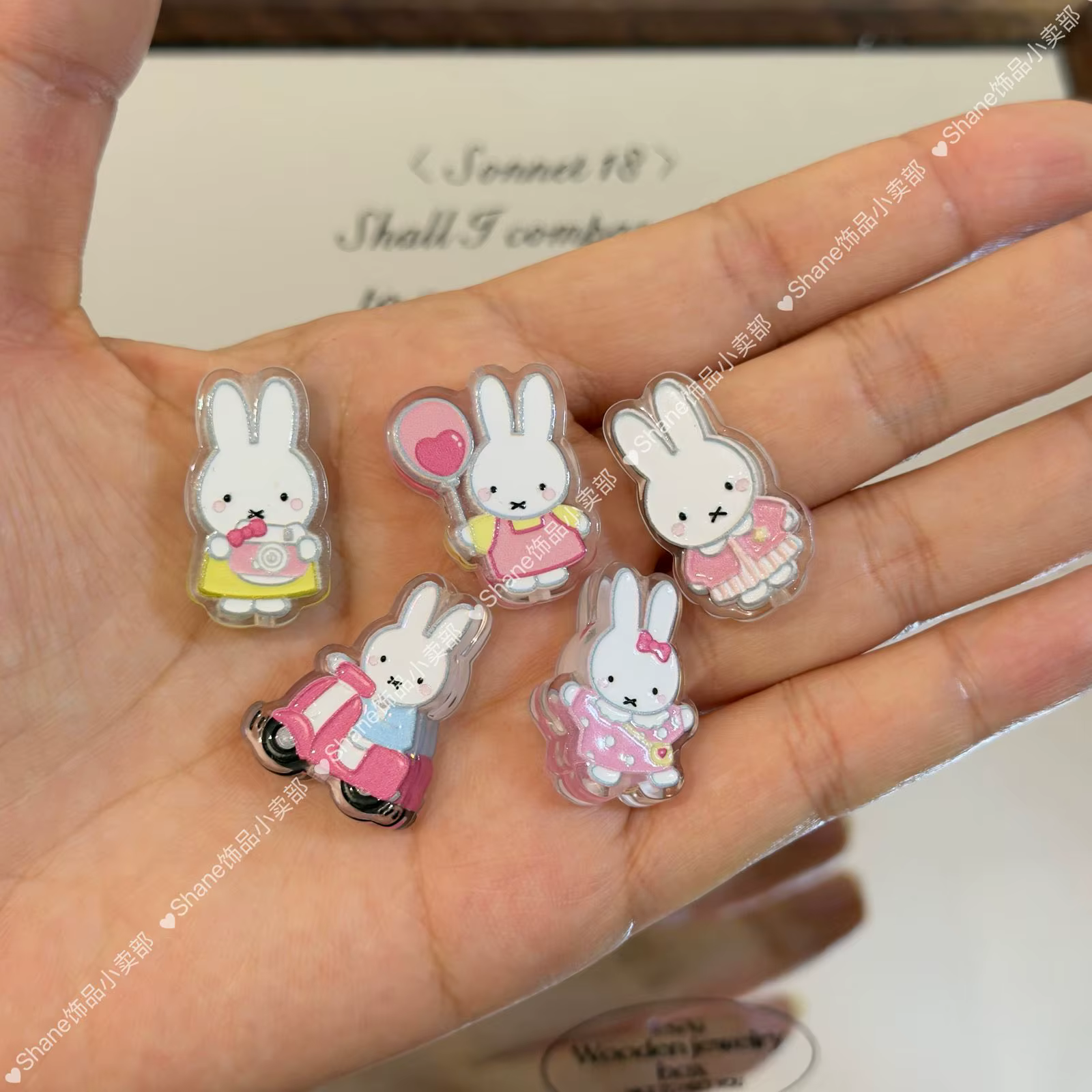 Perles en acrylique Miffy Lapin – Kit d'accessoires DIY – Matériel créatif fait main pour chaîne de 