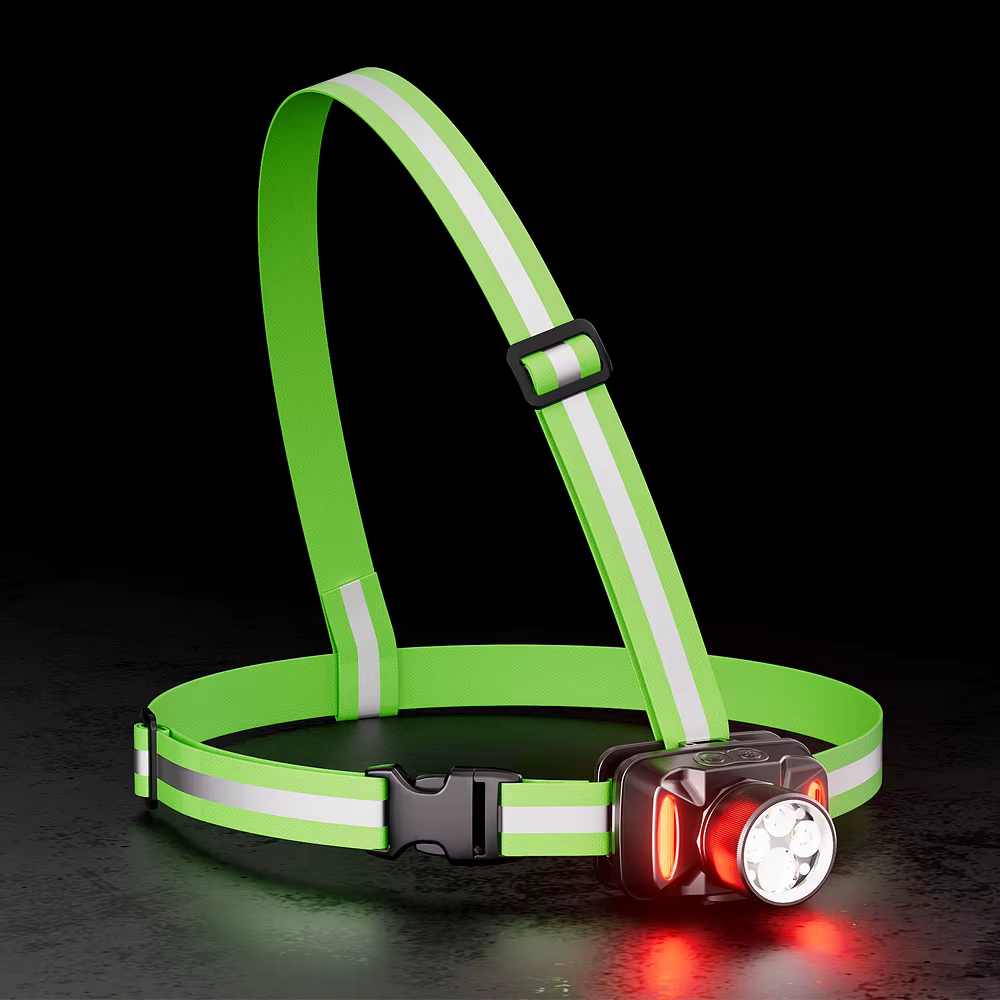 Lampe de course en plein air, éclairage de type harnais, cyclisme sécurisé, course nocturne, lampe d