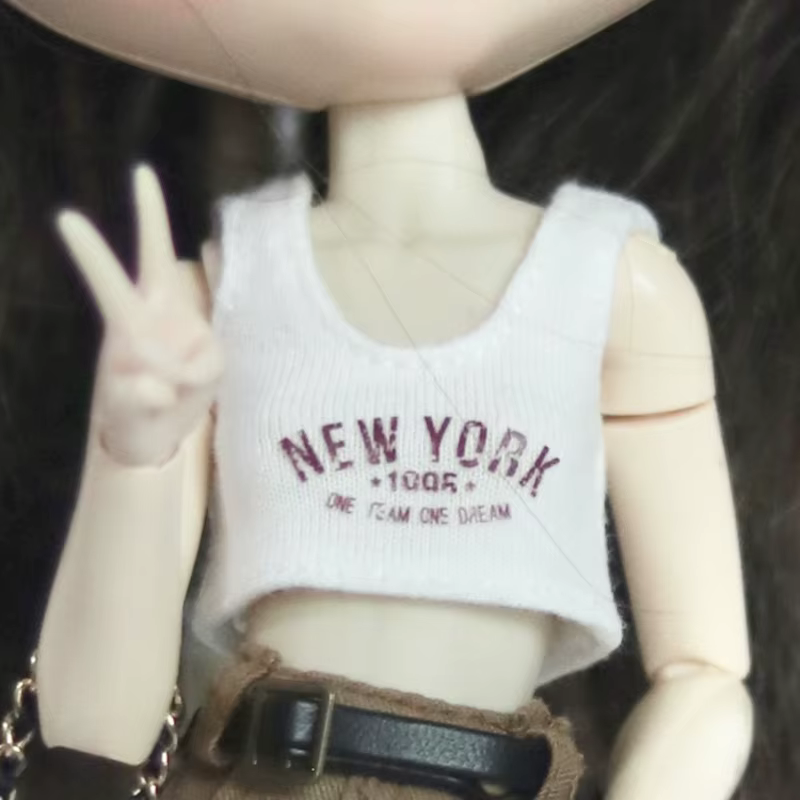 T-shirt imprimé Blythe Butter, jupe en jean avec ceinture, vêtements de poupées, accessoires, OB24, 