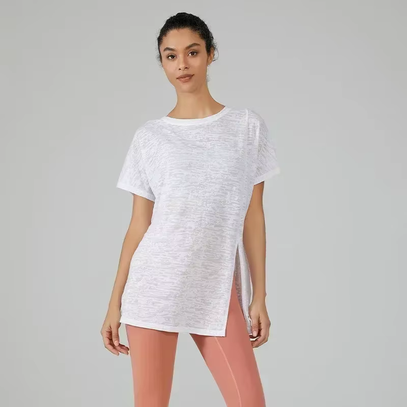 T-shirt de sport de fitness à manches courtes pour chemises de yoga féminines chemisiers sportifs d'