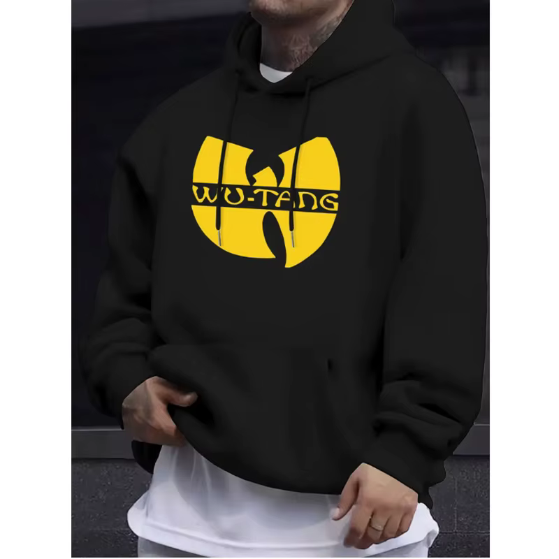Sweat-shirt à capuche avec logo Wu-Tang imprimé, streetwear tendance pour hommes et femmes, style Ha