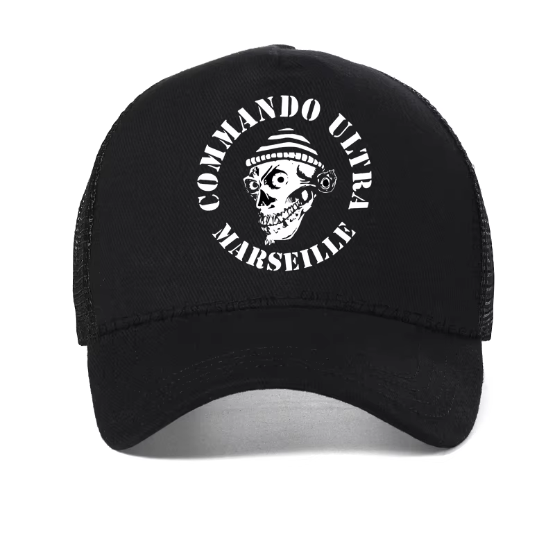 Casquette de baseball imprimée COMMANDO ULTRA 84 MARSEILLE ULTRAS FOOTBALLER FANS, casquette d'été e
