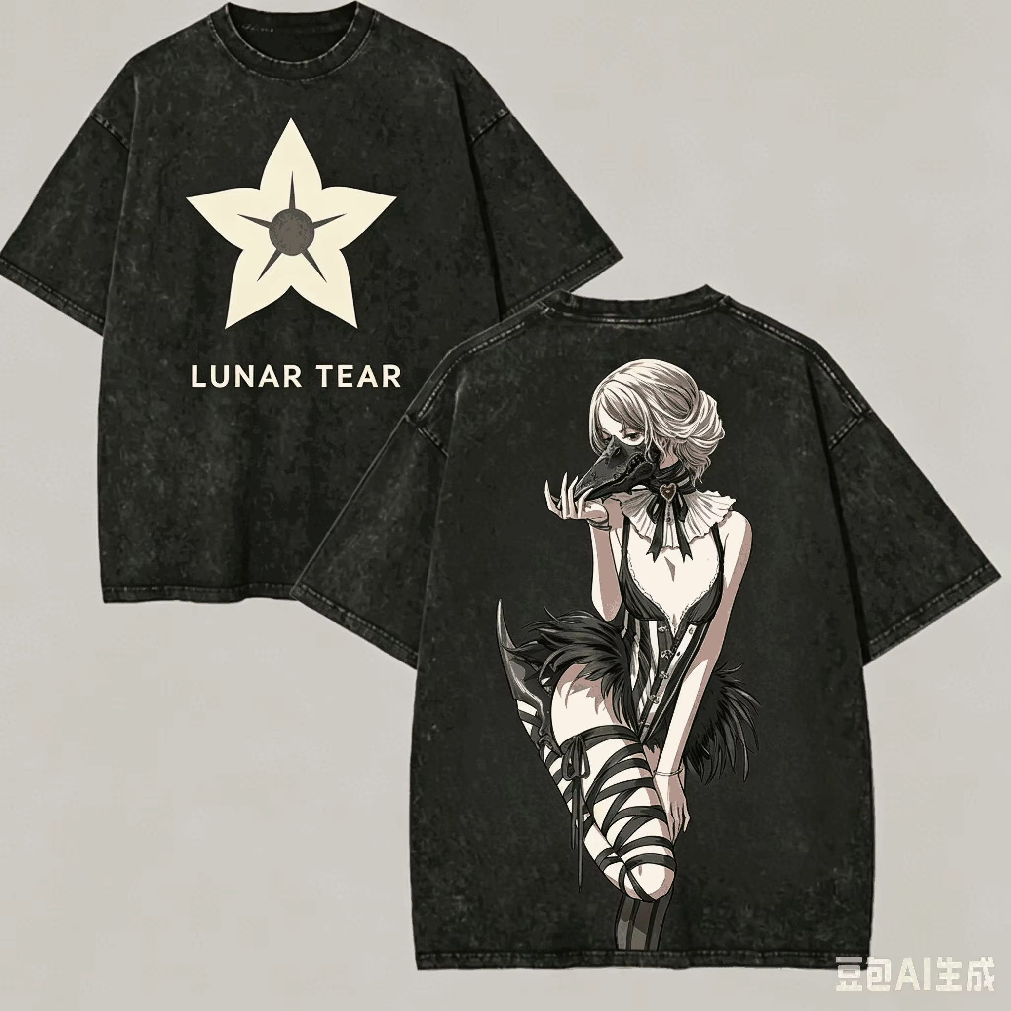 T-shirt NieR Automata délavé, vêtements originaux, nouveau modèle, t-shirt anime, grande taille, uni