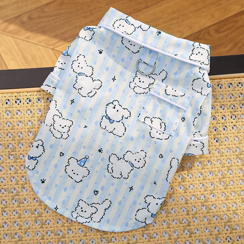 Chemise pour chien, vêtements de couple pour animaux de compagnie printemps-automne, motif dessin an