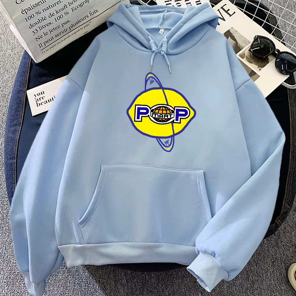 Sweat à Capuche avec Bande Citron U2 pour Femme et Homme, Streetwear, Hip Hop, Décontracté, Sourire,