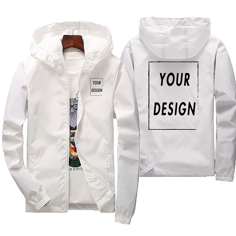 Veste d'automne avec Logo de marque personnalisé pour homme, coupe-vent chaud et imperméable, vêteme