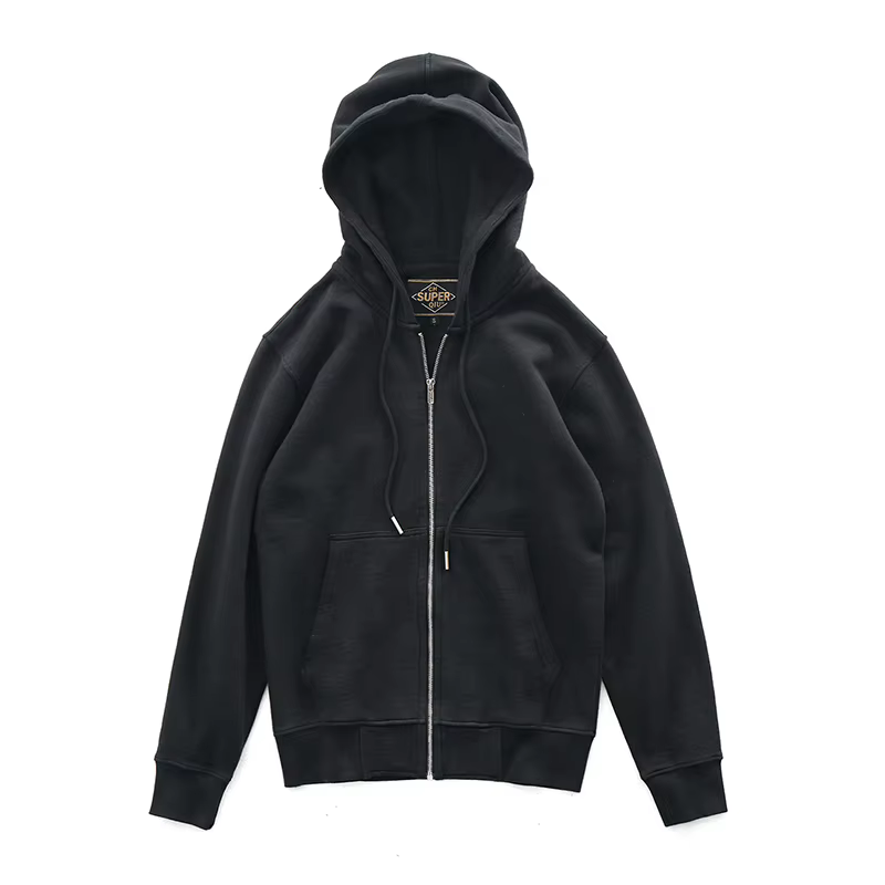 Manteau tricoté en coton pour hommes, sweat-shirt américain rétro lavé vieux sweat à capuche humide 