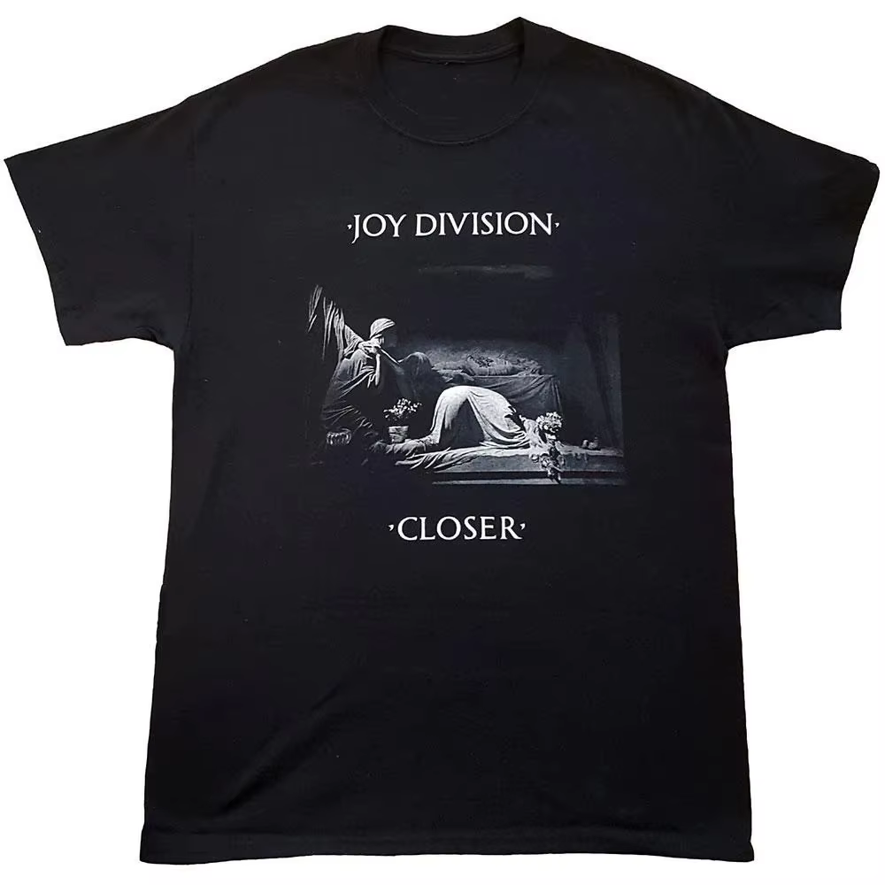 Joy Division Closer Album Cover Print T-shirt en coton pour groupe post-punk, t-shirt unisexe à manc