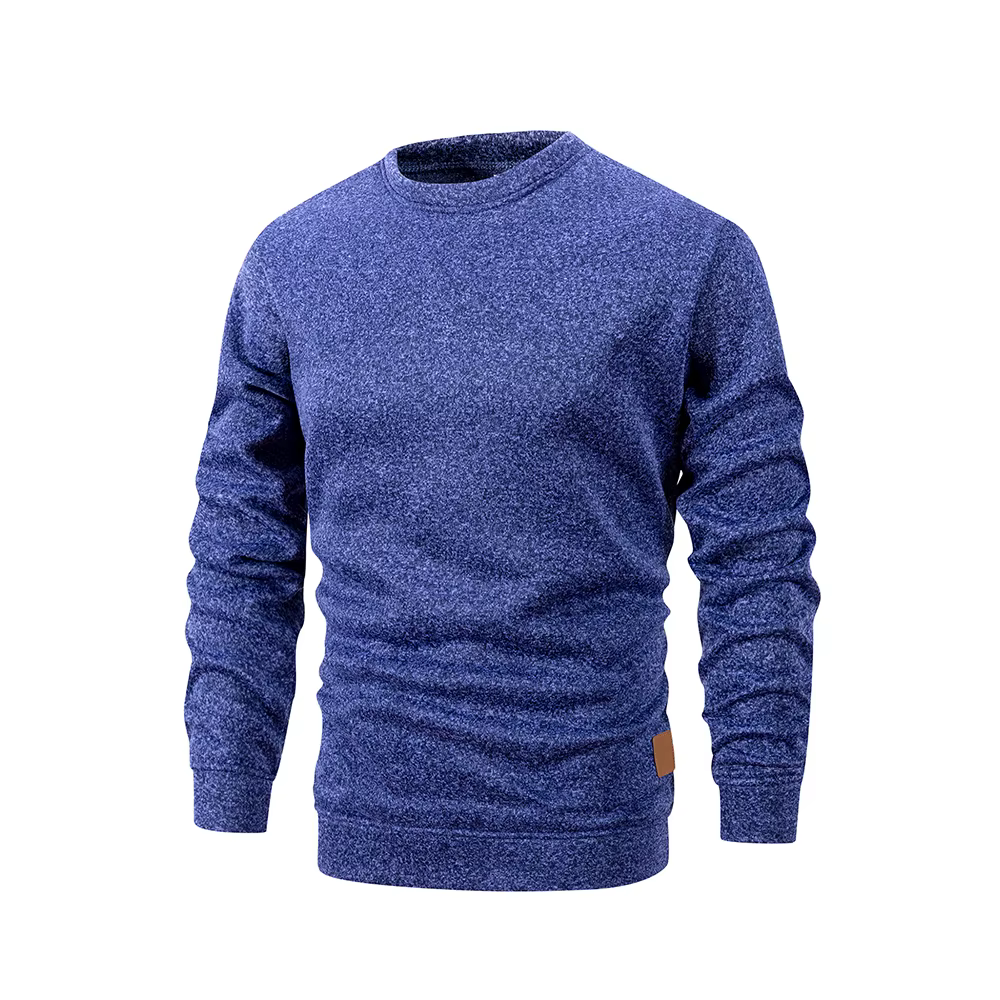 Sweat-shirt chaud à col rond pour hommes, doublé polaire, pull thermique, mode automne-hiver, pull d