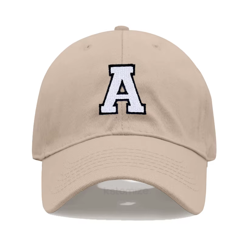 Casquette de baseball kaki brodée avec initiales A-Z pour femmes et hommes, mode, réglable, en coton