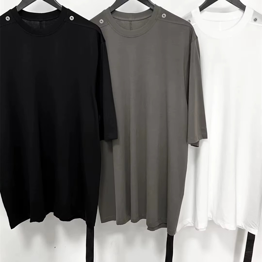 T-shirt à manches courtes en métal style RO, décontracté, minimaliste, couleur unie, pour hommes et 