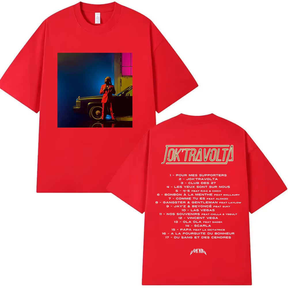 Rappeur Jokair Jok Travolta Tour 2025 t-shirts graphiques hommes Vintage surdimensionné coton T-shir