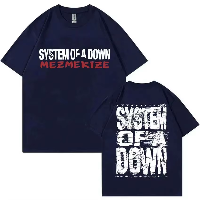T-shirts de groupe de rock System of A Down Mezmerize, t-shirts vintage de musique alternative metal