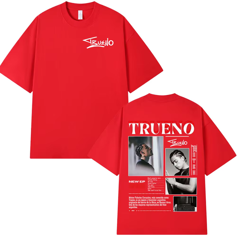 Rappeur Trueno Album Tour 2025 T-shirt hommes femmes vêtements mode à manches courtes T-shirt Street