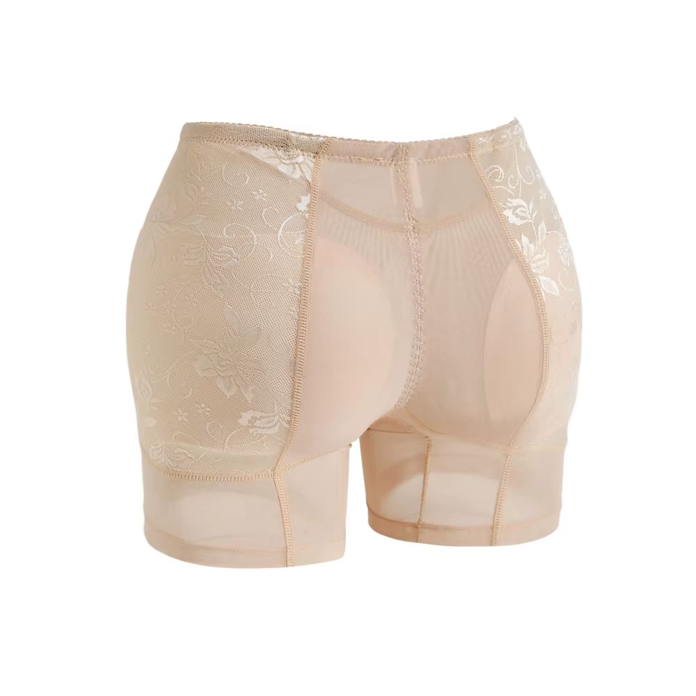 Culotte gainante taille moyenne pour femme, rehausseur de hanches, short rembourré, en dentelle et m