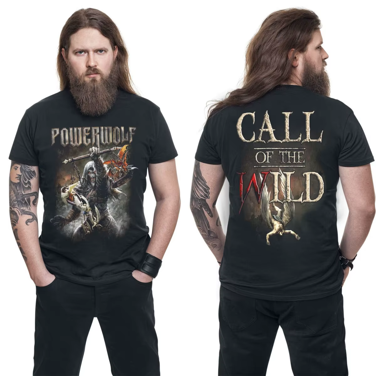 T-shirt en coton graphique Fit Powerwolf unisexe, manches courtes, marque de mode, tee-shirt de luxe