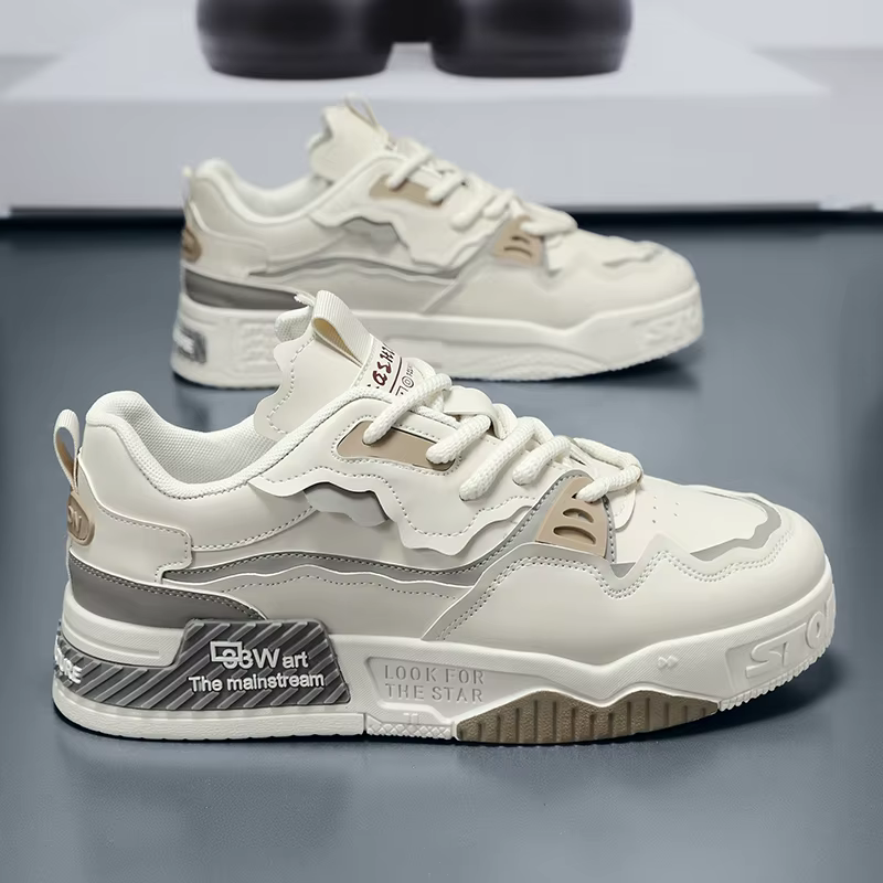 Chaussures de skate tendance pour hommes, baskets décontractées confortables et antidérapantes à lac