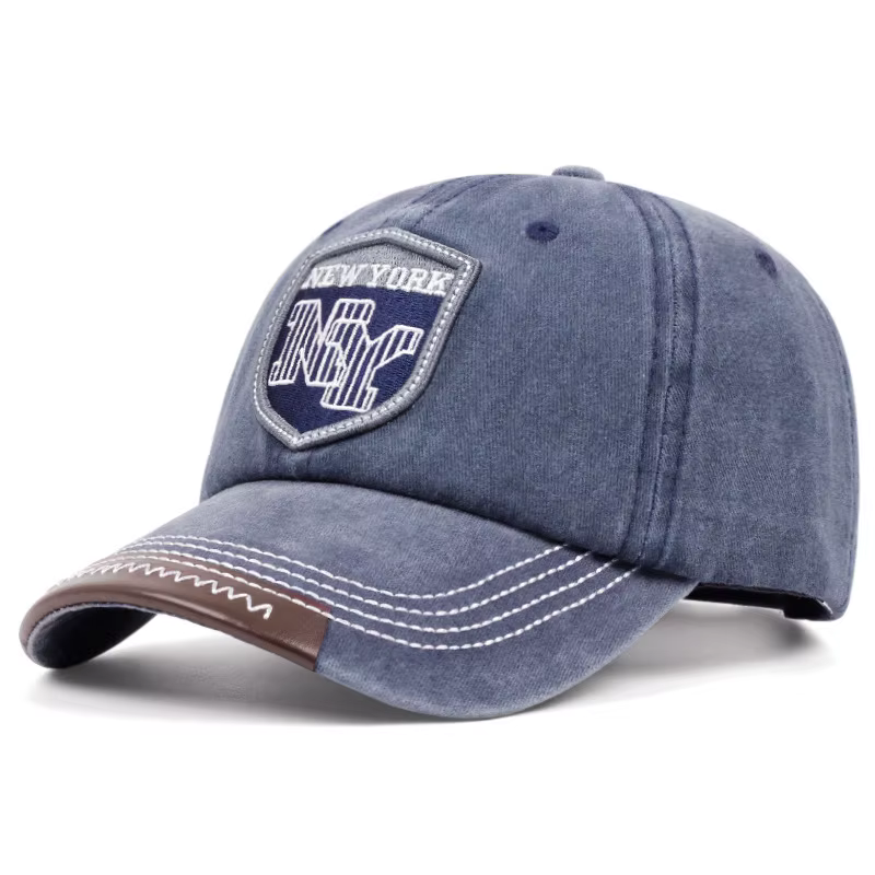 Casquette de baseball vintage brodée NY, effet vieilli, en toile de canard, pour hommes et femmes, c