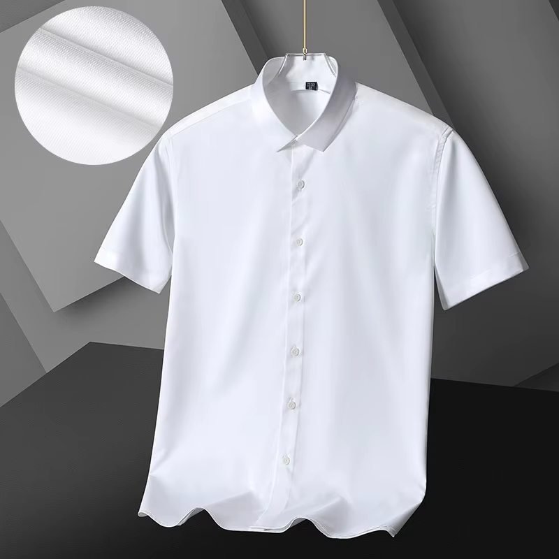 Chemises pour hommes à manches courtes, chemises habillées pour hommes, coupe slim, chemise sociale,