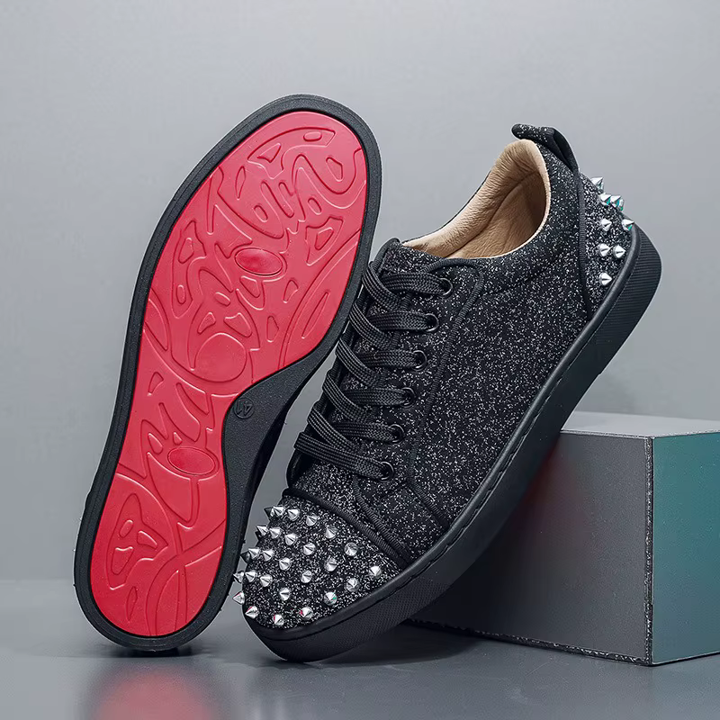 Rivets paillettes hip-hop chaussures décontractées hommes skateboard baskets chaussures pour homme d