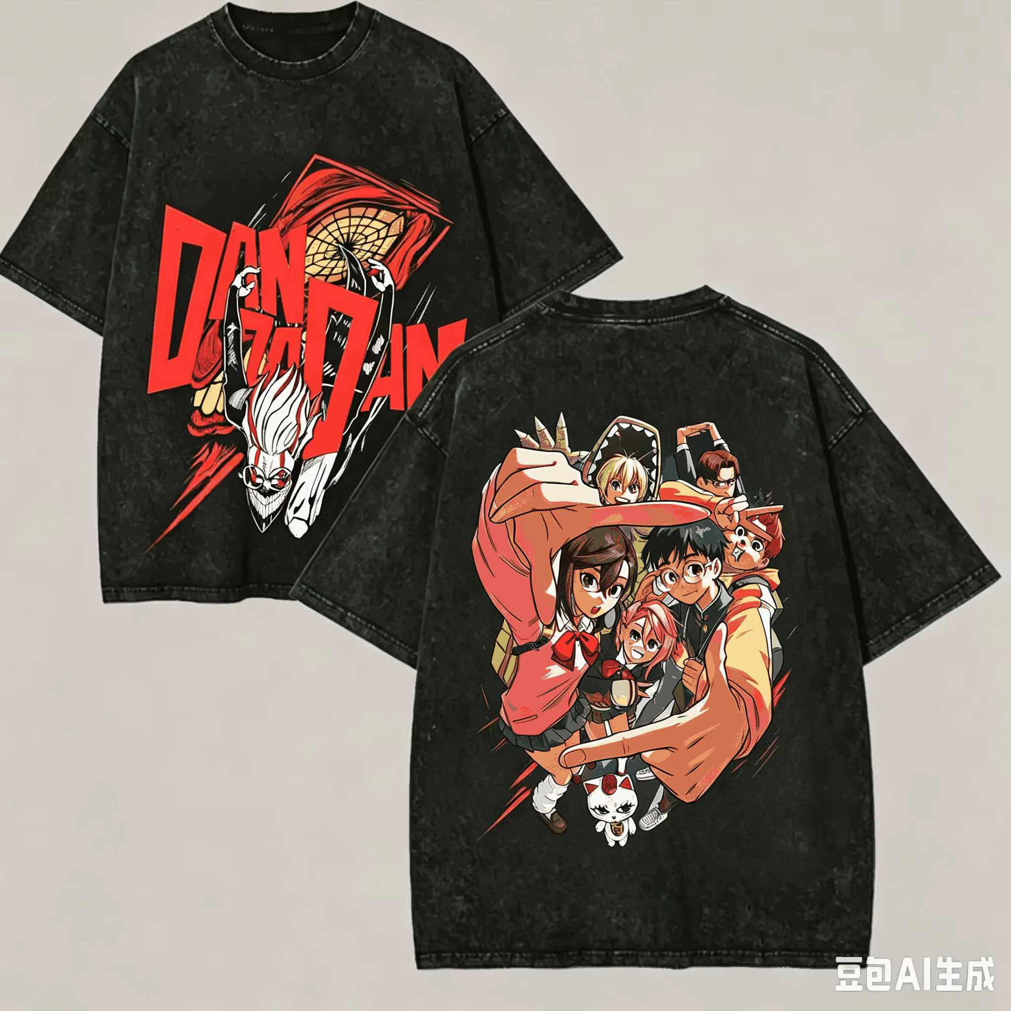 T-shirt Dandadan délavé pour les amateurs d'anime, style Harajuku, nouveau modèle unisexe, vêtements